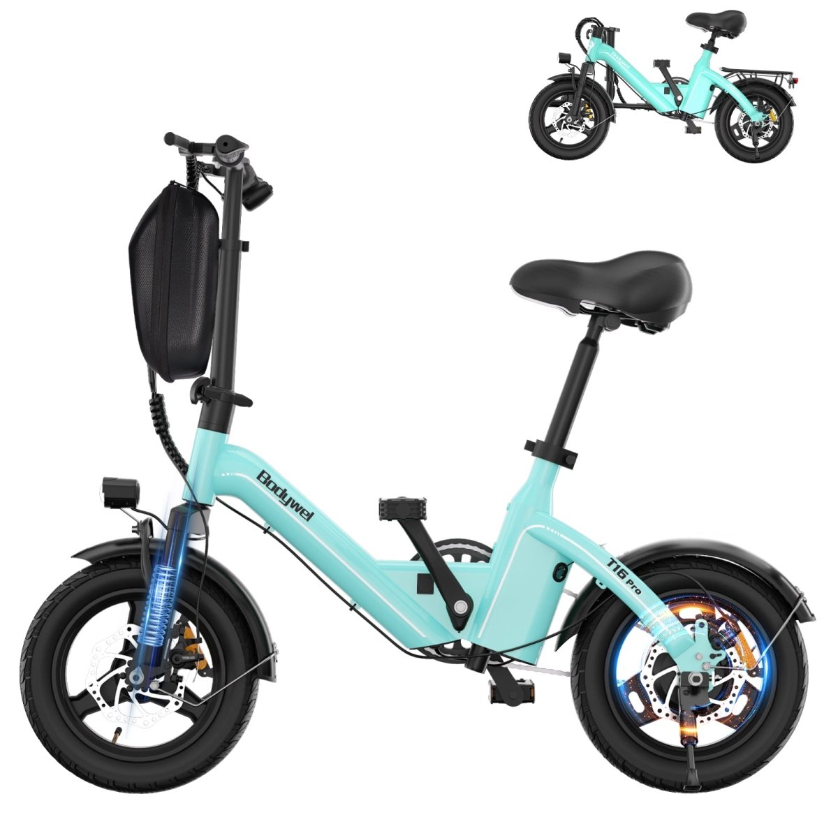 mini folding electric bicycle Bodywel T16 Pro Mini Folding E-Bike – Bodywel_US